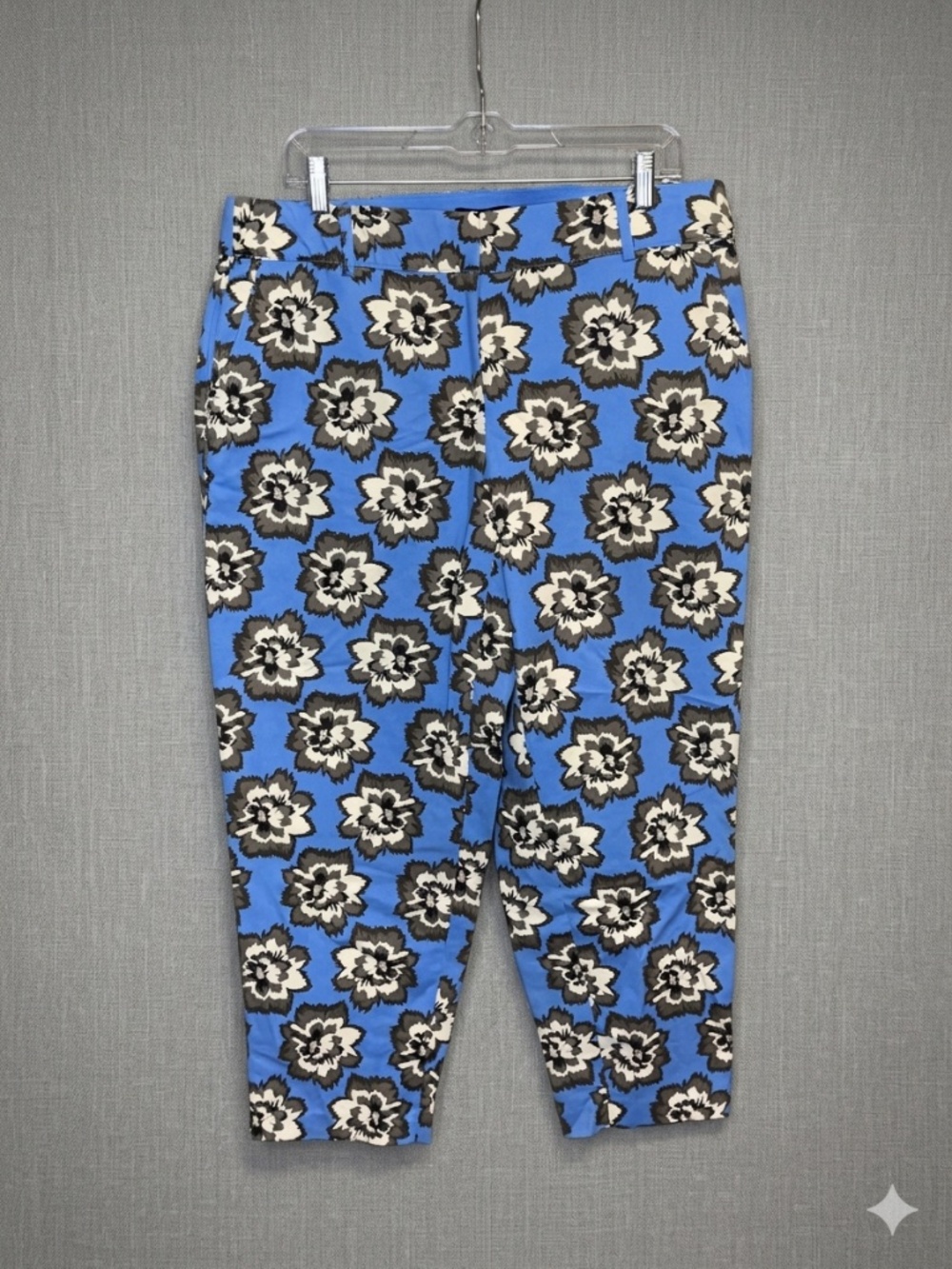 Lane Bryant The Lena Modernist Collection Floral Ankle Pants - Blue/Gray - Size